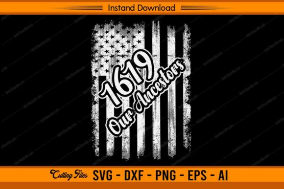 1619 Our Ancestors US Flag Black History Graphics