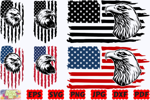 4th of July Eagle SVG Graphics for Crafts