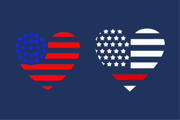 American Flag Love Vector Illustration: Graphics and Crafts for Editorial Use