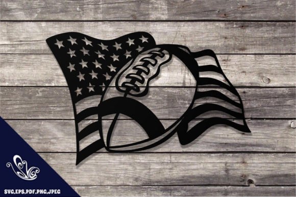 American Football Ball Flag SVG DXF