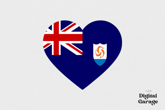 Anguilla Heart Flag, SVG PNG