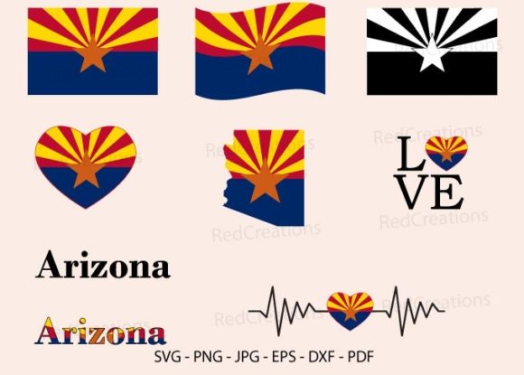 Arizona Flag Svg, Arizona State Graphics
