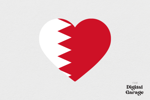 Bahrain Heart Flag, SVG PNG