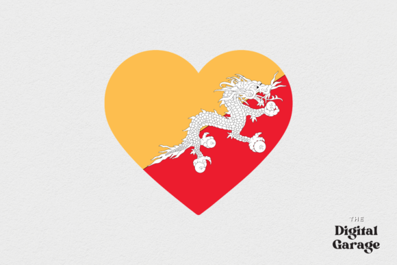 Bhutan Heart Flag, SVG PNG – Graphics and Crafts