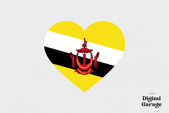 Brunei Heart Flag, SVG PNG: Graphics and Crafts for Branding
