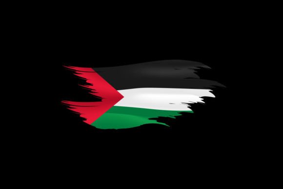 Brush Stroke of Palestine Flag Graphics and Crafts