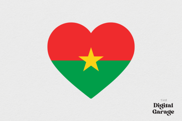 Burkina Faso Heart Flag, SVG PNG for Crafts and Graphics