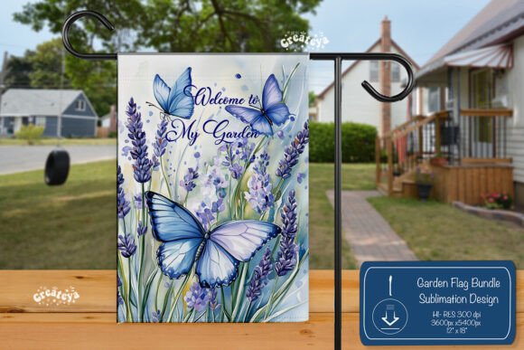 Butterfly Summer Spring Garden Flag Png: Graphics for Crafts