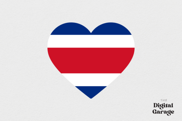 Costa Rica Heart Flag, SVG PNG: Graphics & Crafts for Branding
