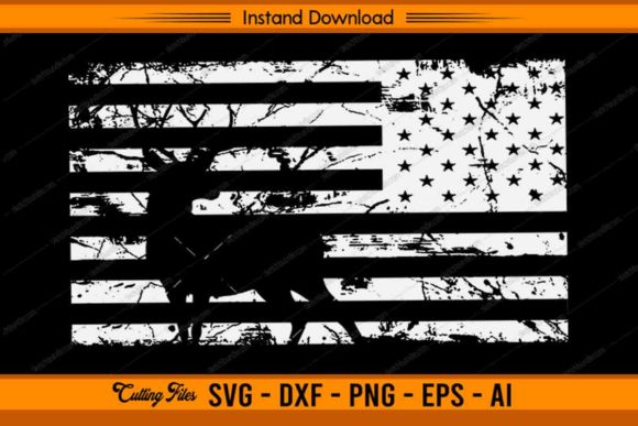 Deer Hunting and America Flag Design Graphics and Crafts