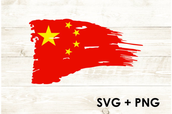Distressed China Flag Graphics for Crafts Projects