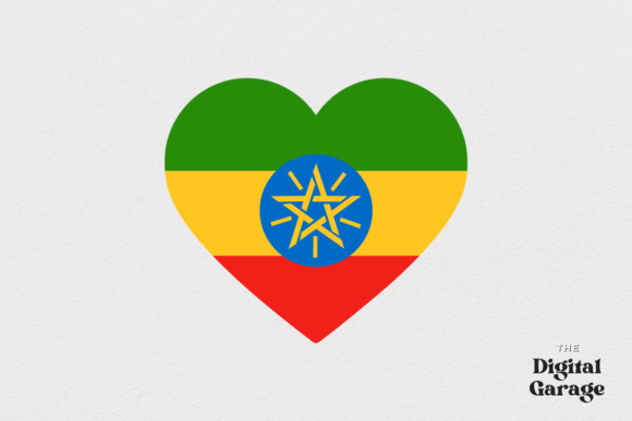 Ethiopia Heart Flag, SVG PNG: Graphics for Crafts
