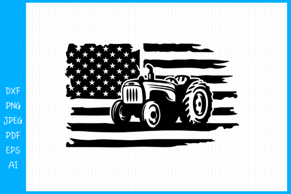Farm Tractor Flag Graphics for Crafts