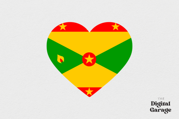 Grenada Heart Flag, SVG PNG
