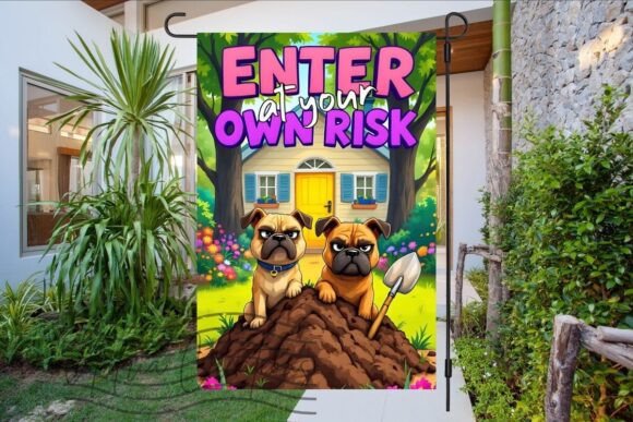 Grumpy Dogs Sarcastic Garden Flag Png: Graphics for Crafts and Content