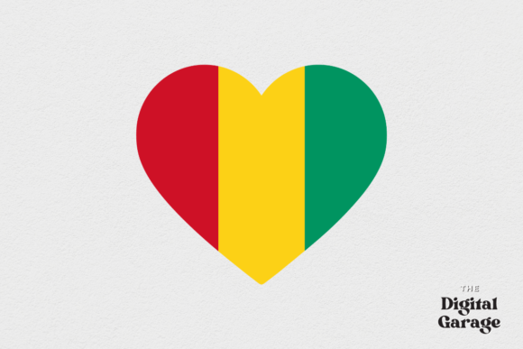 Guinea Heart Flag, SVG PNG: Graphics & Crafts for Digital Publishing