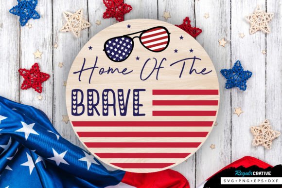 Home of the Brave SVG Design, USA Flag