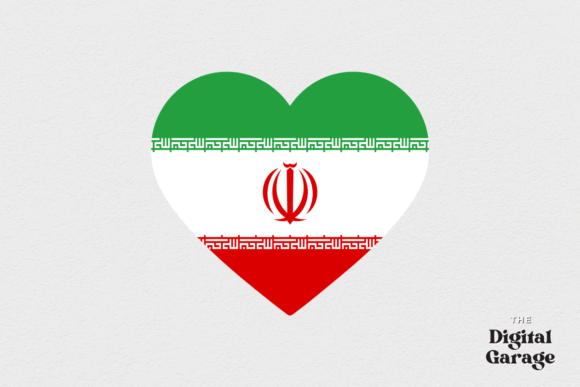 Iran Heart Flag, SVG PNG for Crafts and Graphics