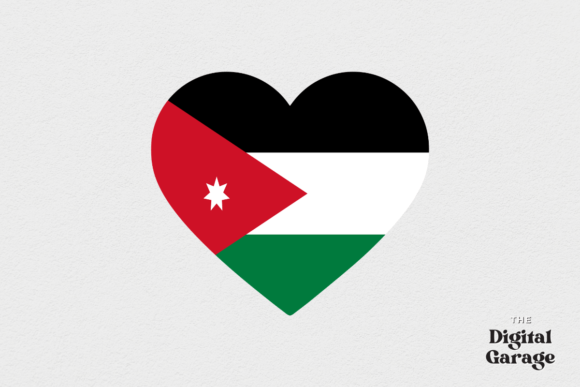 Jordan Heart Flag, SVG PNG: Graphics & Crafts