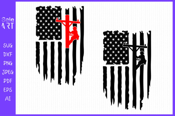 Lineman Flag Graphics for Crafts