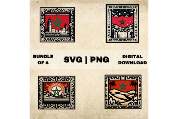 Morocco Flag SVG Bundle for Crafts and Graphics