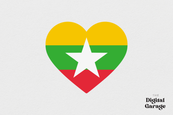 Myanmar Heart Flag, SVG PNG: Graphics & Crafts for Digital Publishing