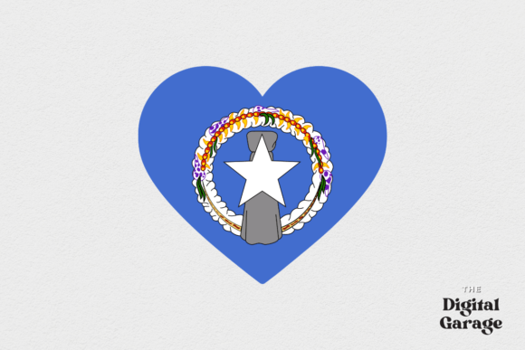 N. Mariana Islands Heart Flag, SVG PNG