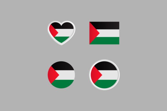 Palestine Flag Design Vector for Crafts and Graphics