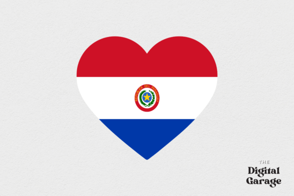 Paraguay Heart Flag, SVG PNG for Crafts & Graphics