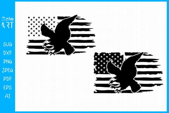 Patriotic Eagle Distress Flag USA Graphics & Crafts