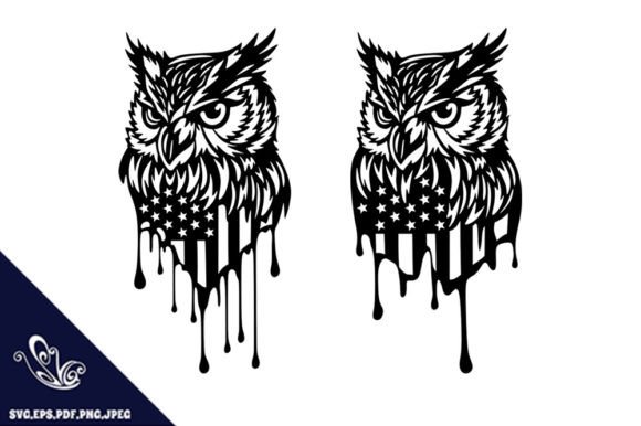Patriotic Owl USA Flag SVG Designs for Graphics and Crafts