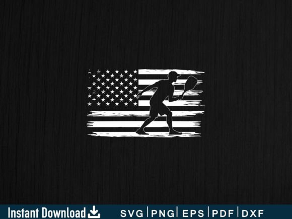 Pickleball Sport Vintage USA Flag Shirt Graphics