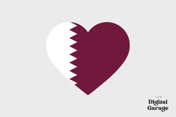 Qatar Heart Flag SVG PNG Review