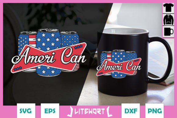 Retro Ameri Can 4th of July USA Flag SVG