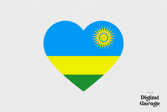 Rwanda Heart Flag, Graphics & Crafts