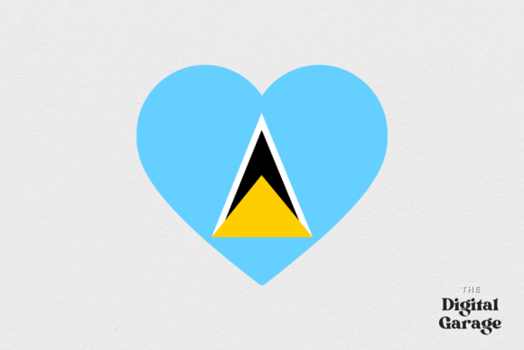 Saint Lucia Heart Flag, SVG PNG – Graphics & Crafts