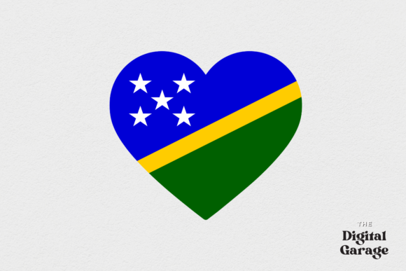 Solomon Islands Heart Flag, SVG PNG