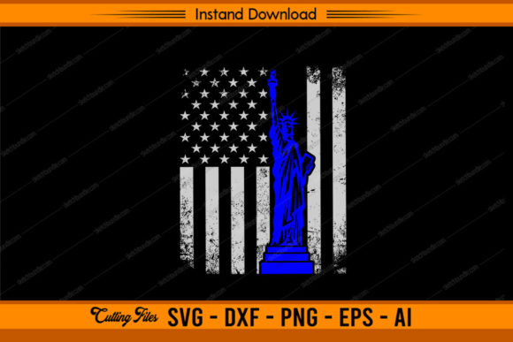 Statue of Liberty with US Flag - Police Graphics and Crafts