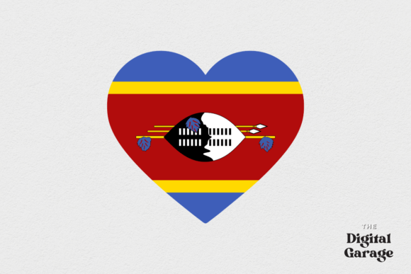 Swaziland Heart Flag, Graphics & Crafts