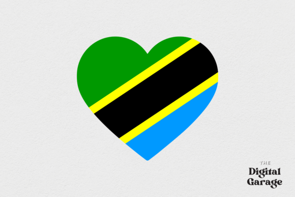 Tanzania Heart Flag, SVG PNG: Graphics & Crafts for Digital Publishing