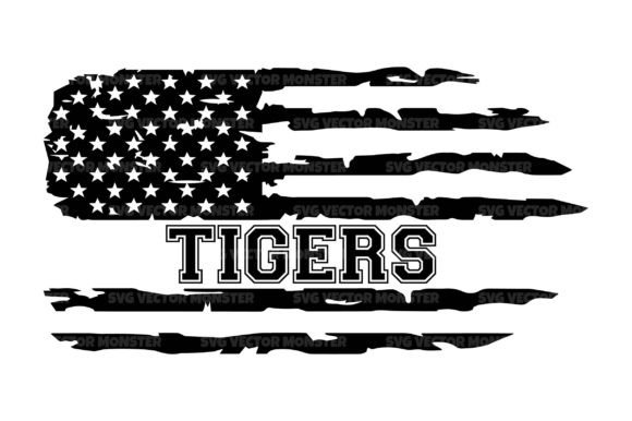 Tigers American Flag Svg Cut File