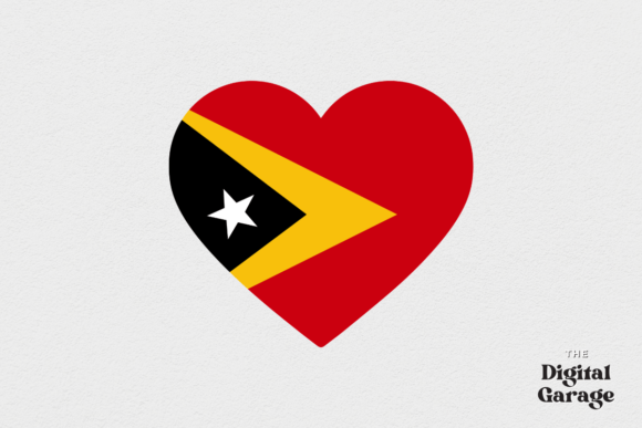 Timor-Leste Heart Flag, SVG PNG: Graphics for Crafts and Content