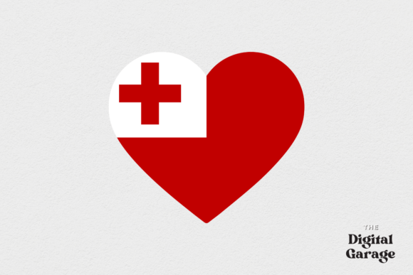 Tonga Heart Flag, SVG PNG: Graphics for Crafts
