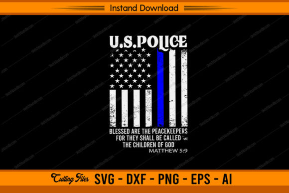 US Police with Distressed Flag