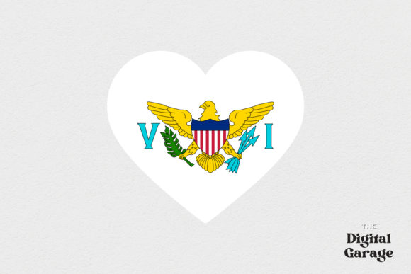 US Virgin Islands Heart Flag, SVG PNG