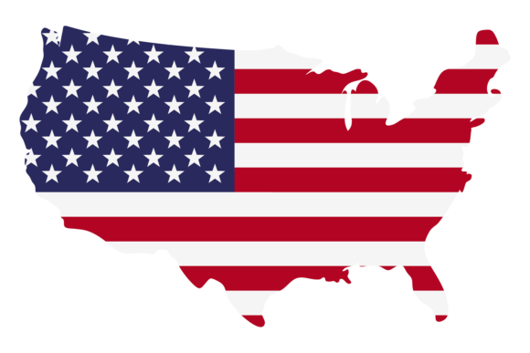 Usa Shape National Flag. Patriotic Count