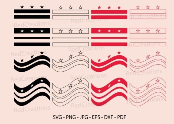 Washington DC Flag Svg Bundle: Graphics and Crafts