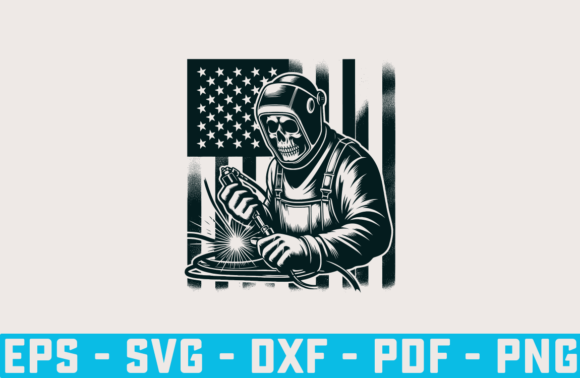 Welder With American Flag Silhouette Vec: Graphics & Crafts