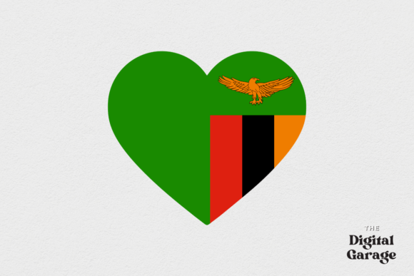 Zambia Heart Flag, SVG PNG